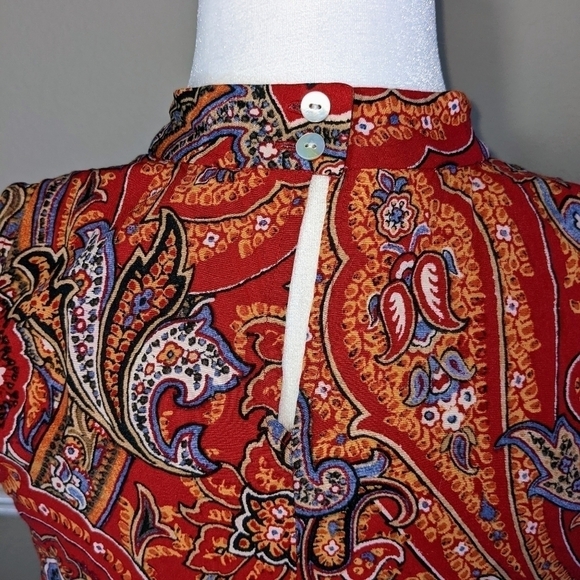 Scarlet Sleeveless Dress with Pockets - Picture 4 of 9